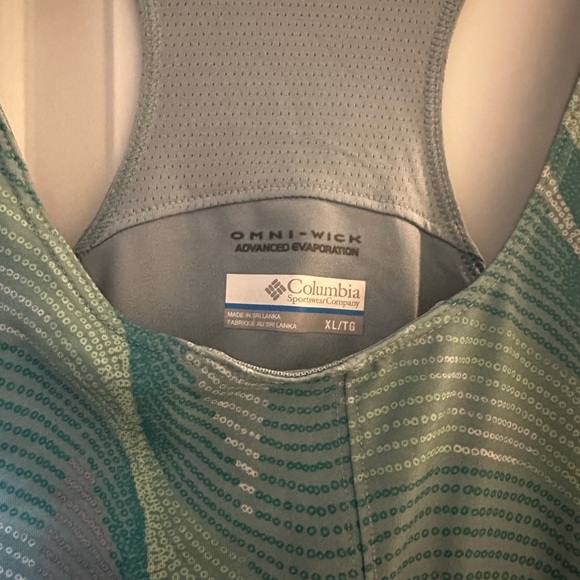 EUC Columbia Dresses Columbia Prima Agua Dress Stretch Shelf Bra Teal/White XL - Picture 3 of 4